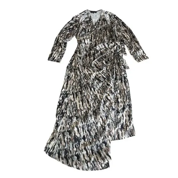 Eloquii | Dresses | Nwt Eloquii Women Long Sleeve Wrap Midi Dress Plus Size  8 Off Shoulder Satin | Poshmark